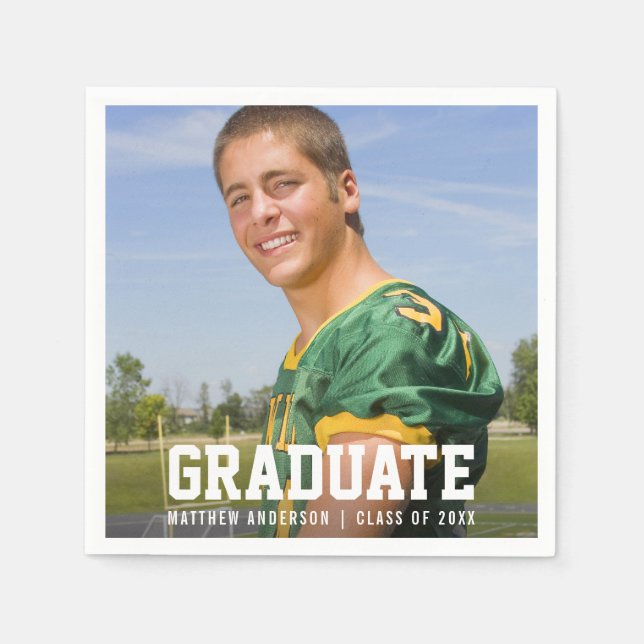 Servilleta De Papel Foto moderna de la fiesta de graduación (Anverso)