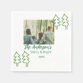 Servilleta De Papel Foto moderna del árbol de Navidad verde de nombre 