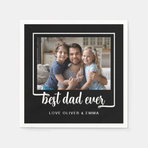 Servilleta De Papel Foto moderna del mejor padre de la historia