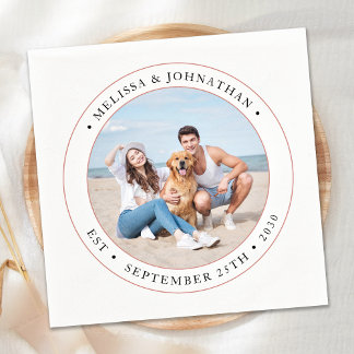 Servilleta De Papel Foto moderna personalizada por el boda