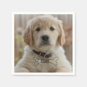 SERVILLETA DE PAPEL FOTO NOMBRE HUESO MEJOR MAMÁ PAPÁ PERRO CACHORRO D