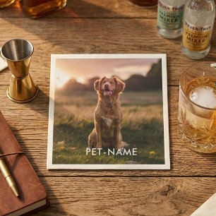 Servilleta De Papel Foto personalizada con el nombre de tu perro