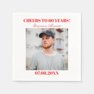 Servilleta De Papel Foto Personalizada Cumpleaños 30 40 50 60 70