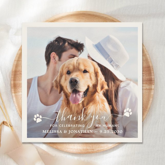 Servilleta De Papel Foto personalizada de Boda de perro gracias (Subido por el creador)