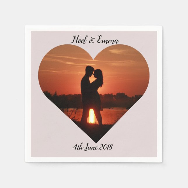 Servilleta De Papel Foto personalizada de diseño cardiaco (Anverso)