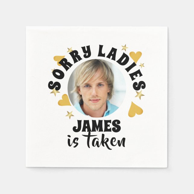 Servilleta De Papel Foto personalizada de la Bachelorette Face Grooms (Anverso)