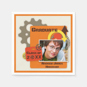 Servilleta De Papel Foto personalizada de la graduación de los