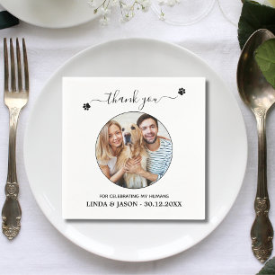 Servilleta De Papel Foto Personalizada de Mascota Agradecimiento Perro