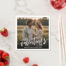 Servilleta De Papel Foto personalizada Feliz Día de San Valentín elega