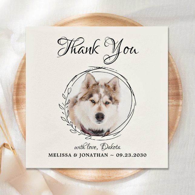 Servilleta De Papel Foto personalizada Gracias Mascota Boda de perro (Subido por el creador)