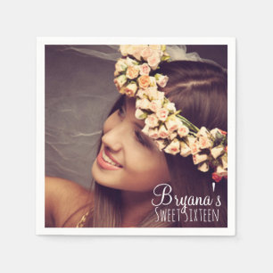 Servilleta De Papel Foto Personalizada Imagen Fiesta Dulces 16 Cumplea