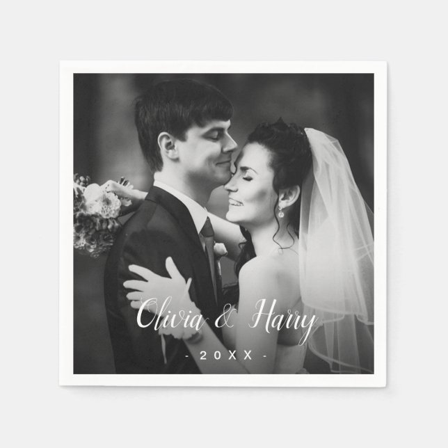 Servilleta De Papel Foto personalizada | Napkins de papel boda (Anverso)