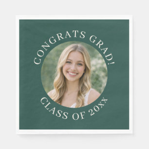 Servilleta De Papel Foto personalizada verde Felicitaciones Graduación