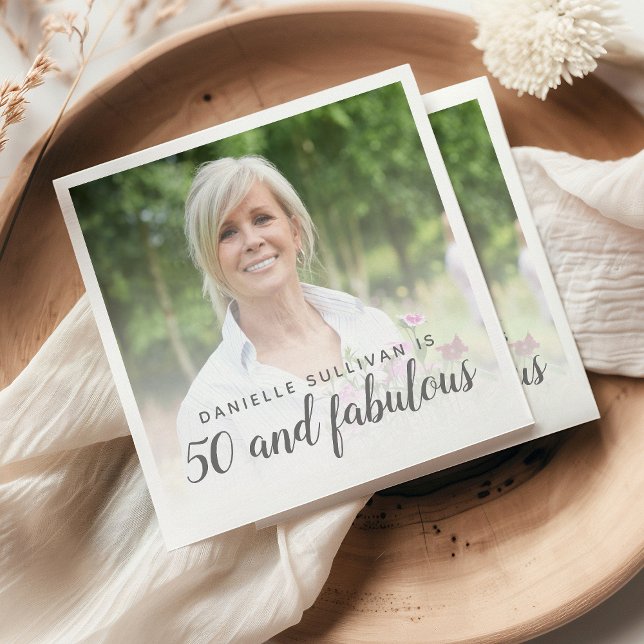 Servilleta De Papel Foto personalizado 50 y fabulosa fiesta de cumplea (Subido por el creador)