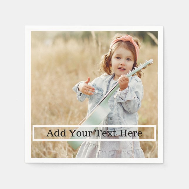 Servilleta De Papel Foto personalizado con texto (Anverso)