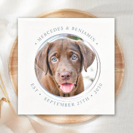 Servilleta De Papel Foto personalizado Elegante Mascota azul turbio Bo