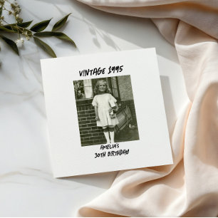 Servilleta De Papel Foto Vintage en Blanco y Negro Cumpleaños