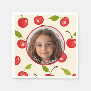 Servilleta De Papel Foto y nombre del Personalizado de cerezas Placa d