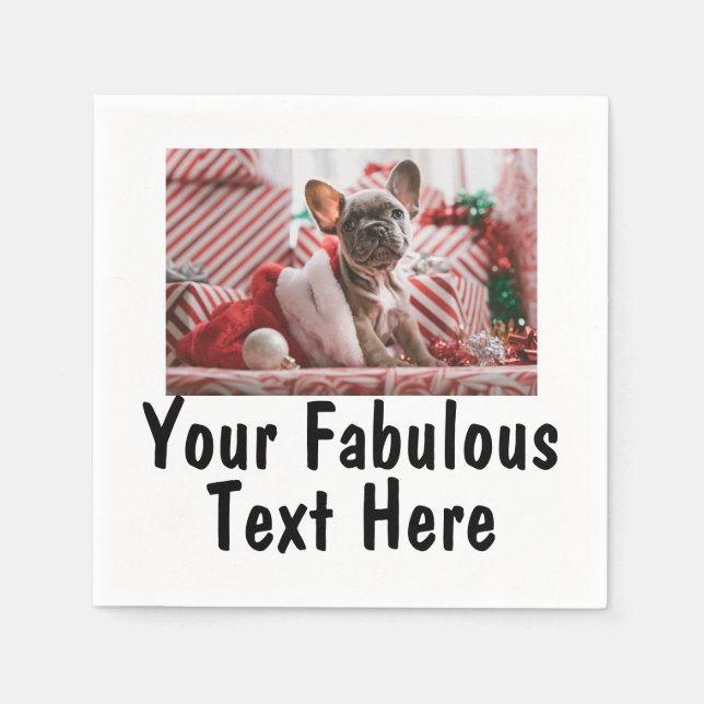 Servilleta De Papel Foto y texto personalizado (Anverso)