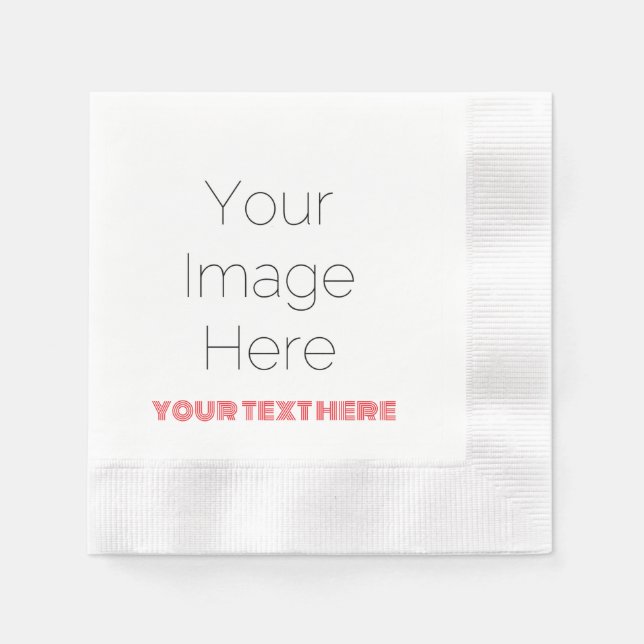 Servilleta De Papel Foto y texto personalizados Fiesta Boda, cumpleaño (Anverso)