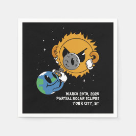 Servilleta De Papel Fotobomb Eclipse solar personalizado 2025