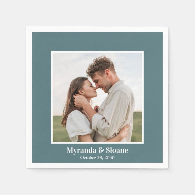 Servilleta De Papel Fotoensayo de la cena Ropa Verde azulada (Anverso)