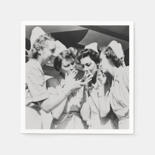 Servilleta De Papel Fotografía antigua de enfermeras fumando
