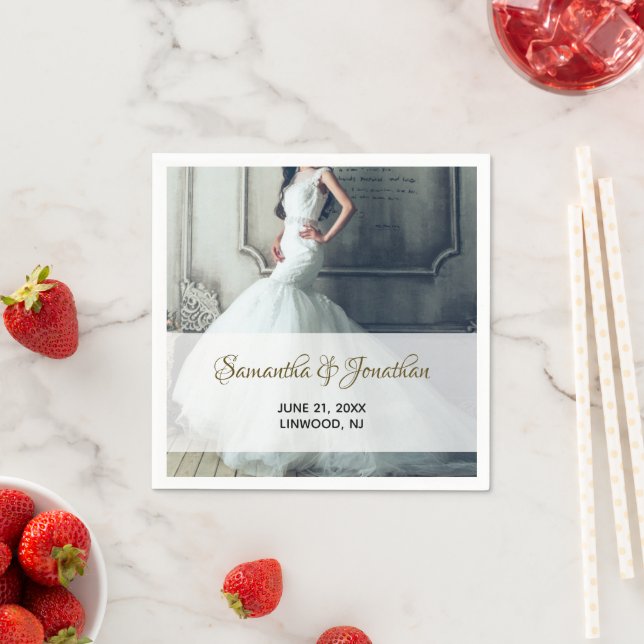 Servilleta De Papel Fotografía Boda Recepción Cocktail Paper Napkins (In situ)