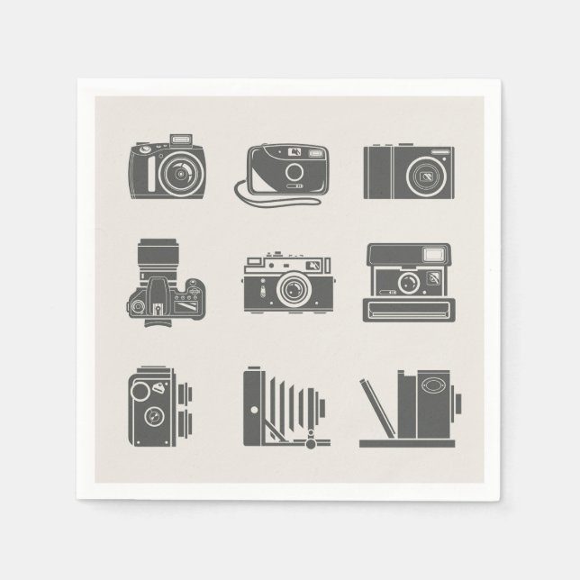 Servilleta De Papel Fotografía de época de cámaras (Anverso)