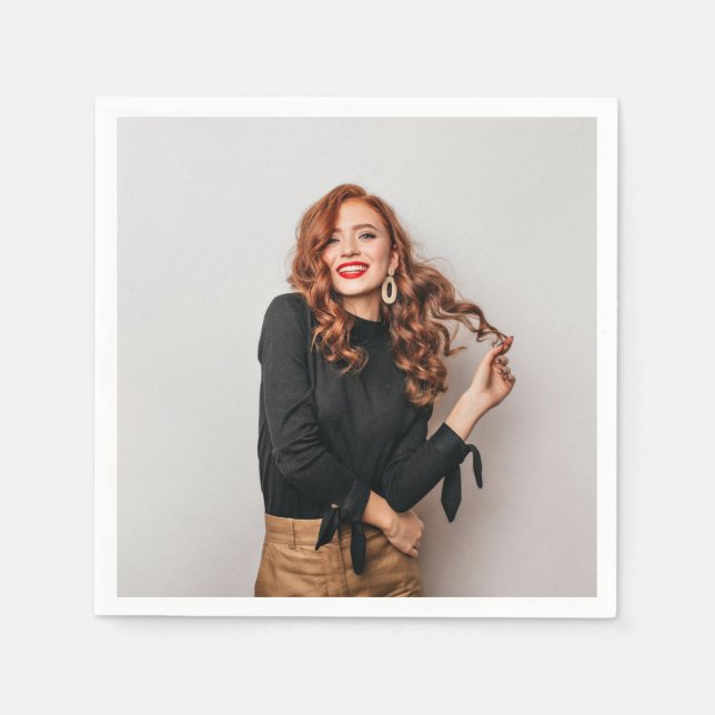 Servilleta De Papel Fotografía de Fiesta de fotos personalizado Selfie (Anverso)