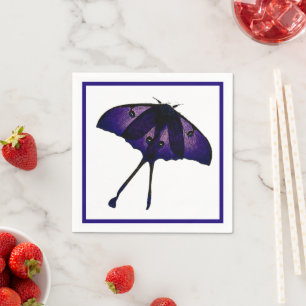 Servilleta De Papel Fotografía de la mariposa morada en el jardín de p