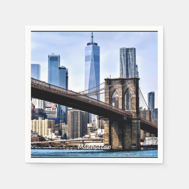 Servilleta De Papel Fotografía de Manhattan, paisajes urbanos con rasc (Anverso)