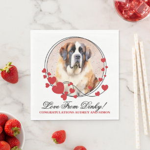 Servilleta De Papel Fotografía de San Bernardo Boda con perros