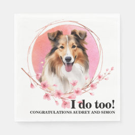 Servilleta De Papel Fotografía de Shetland Sheepdog Boda Napkins con P