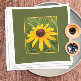 Servilleta De Papel Fotografía de una sola flor de Rudbeckia amarilla 