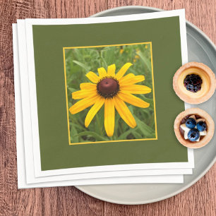 Servilleta De Papel Fotografía de una sola flor de Rudbeckia amarilla 