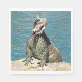 Servilleta De Papel Fotografía de vida salvaje tropical de Iguana en S