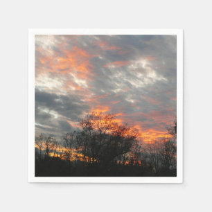Servilleta De Papel Fotografía del paisaje natural del atardecer de in