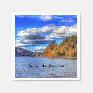 Servilleta De Papel Fotografía escénica del lago del Diablo, Wisconsin
