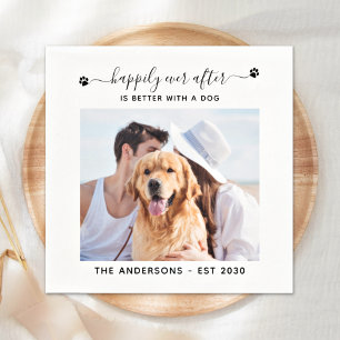 Servilleta De Papel Fotografía moderna feliz nunca después de Boda