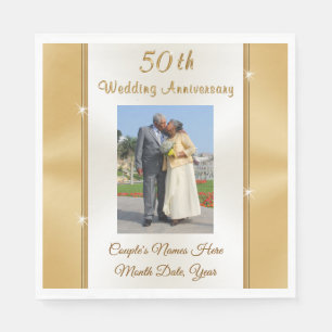 Servilleta De Papel Fotografía Personaliza las toallas del 50 aniversa