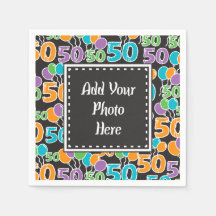 Fotografía personalizada Colorful 50th Birthday Na