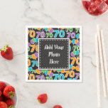 Servilleta De Papel Fotografía personalizado Colorful 70th Birthday Pa<br><div class="desc">Cree suministros Fiestas personalizados con su propia foto o foto en estas coloridas toallas de papel de cumpleaños número 70.</div>