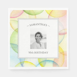 Servilleta De Papel Fotografías de cumpleaños personalizadas coloridas