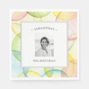Servilleta De Papel Fotografías de cumpleaños personalizadas coloridas