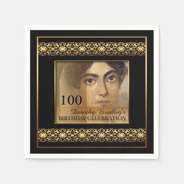 Servilleta De Papel Fotografías de la celebración del cumpleaños númer (Anverso)
