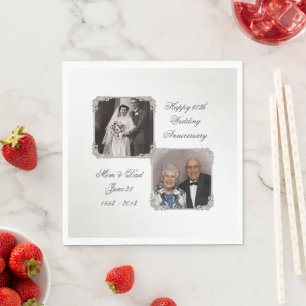 Servilleta De Papel Fotografías del 60° aniversario de los Bodas de di