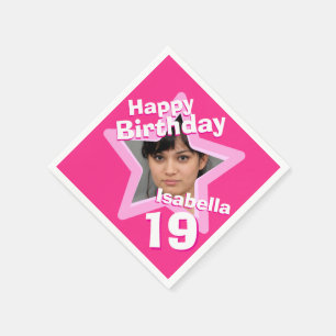 Servilleta De Papel Fotografías rosas calientes de la fiesta de cumpl