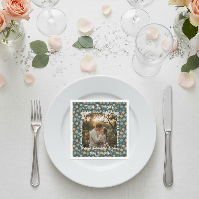 Servilleta De Papel Fotos de compromiso florales personalizadas  (Subido por el creador)