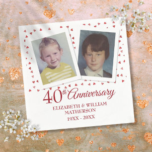 Servilleta De Papel Fotos de la infancia del 40 aniversario de bodas d